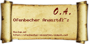 Ofenbecher Anasztáz névjegykártya
